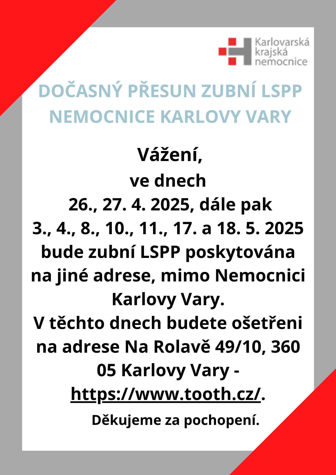 Přesun zubní LSPP